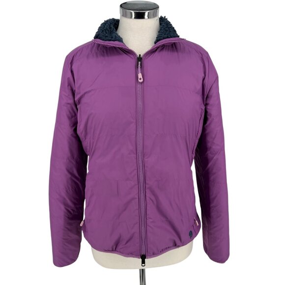 Mountain Hardwear Reversible Sherpa Fleece Womens Jacket Purple Blue Size Medium - Picture 2 of 16